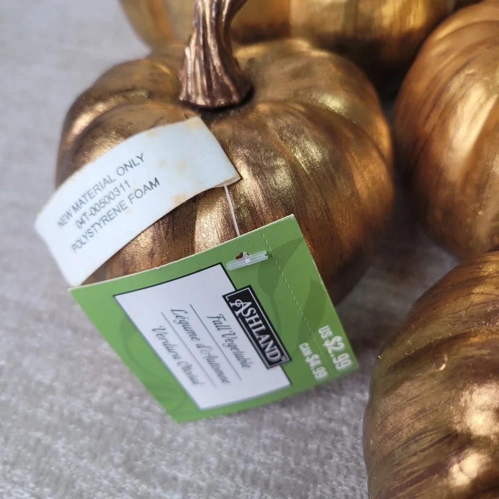 Ashland Gold Pumpkin Lot Robert Stanley Metallic Fall Decor Thanksgiving 11pc